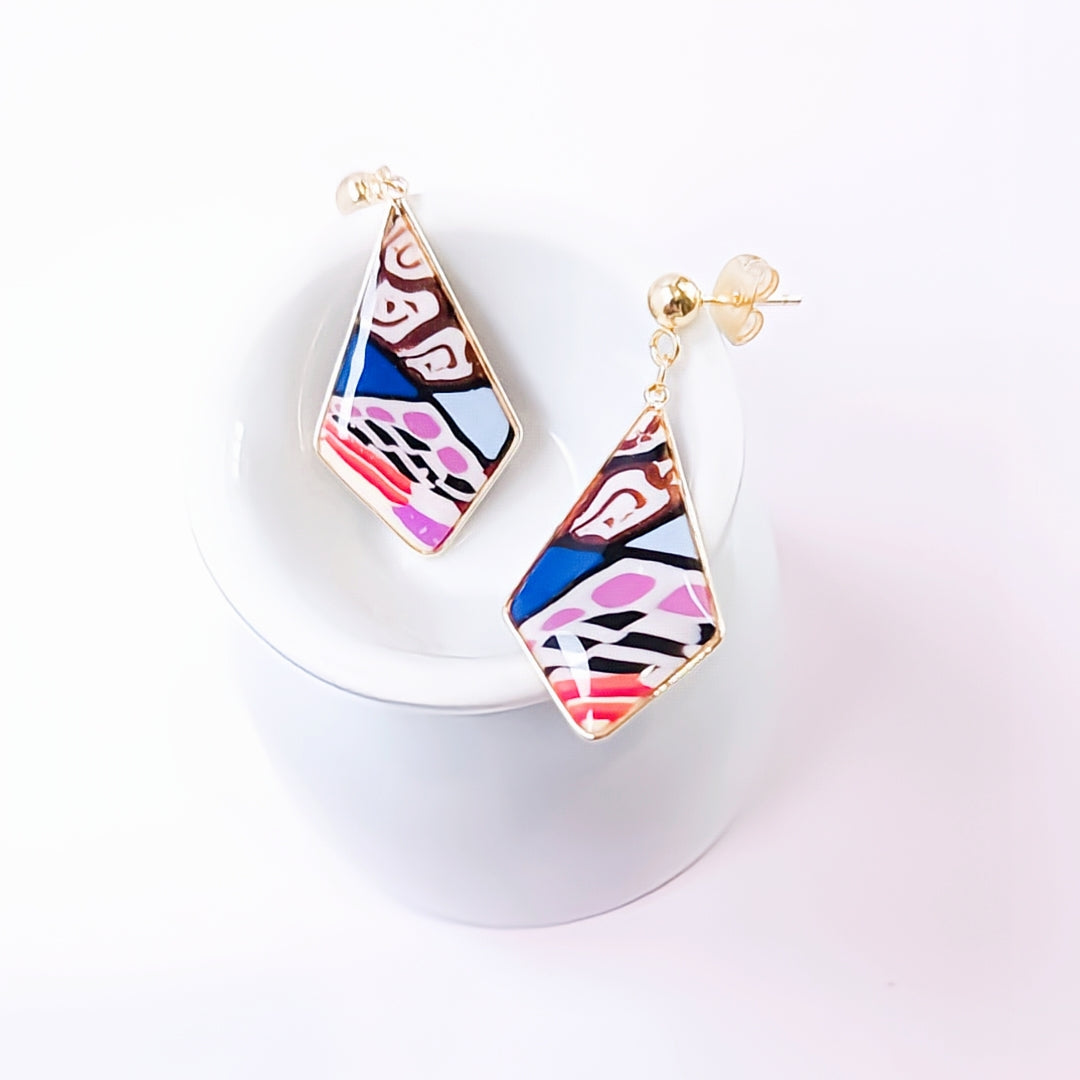 Boucles d’oreilles Losange Mosaic Pop