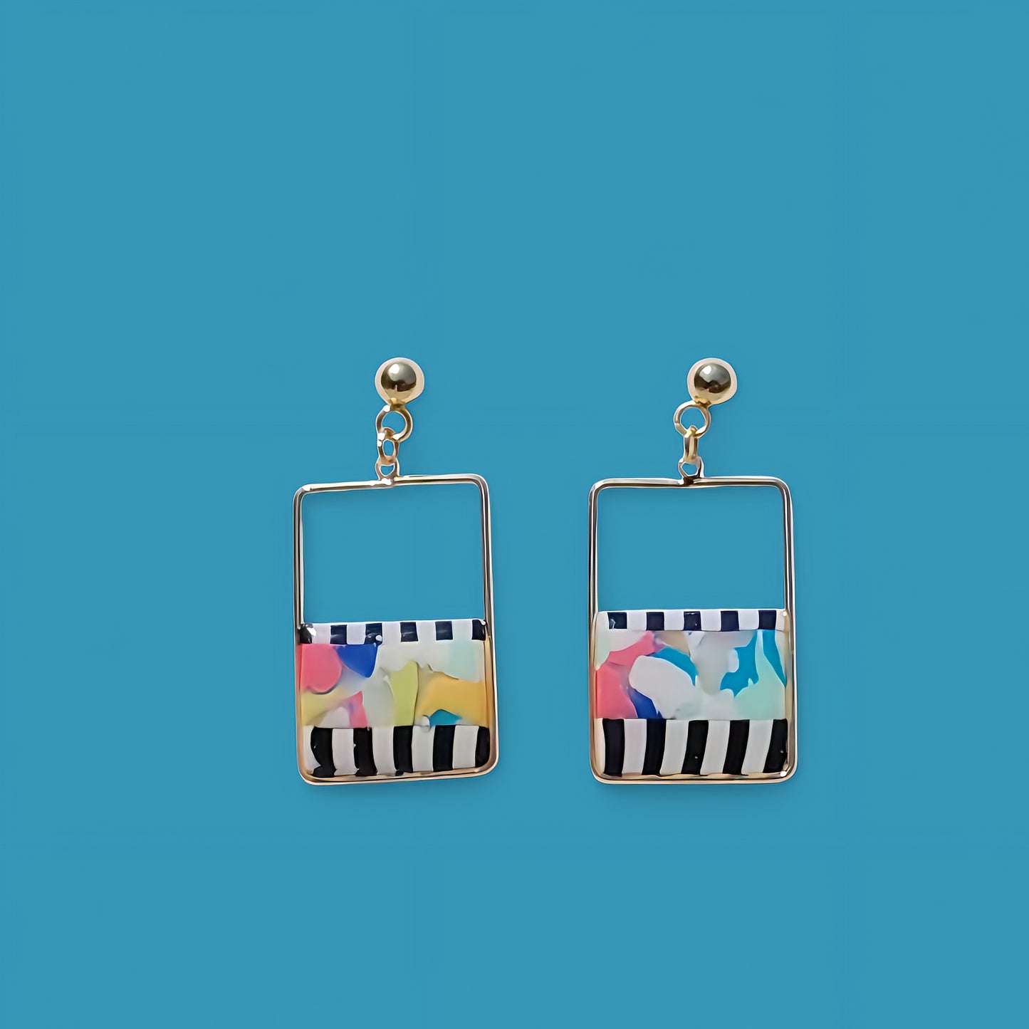 Rectangles rayés multicolores