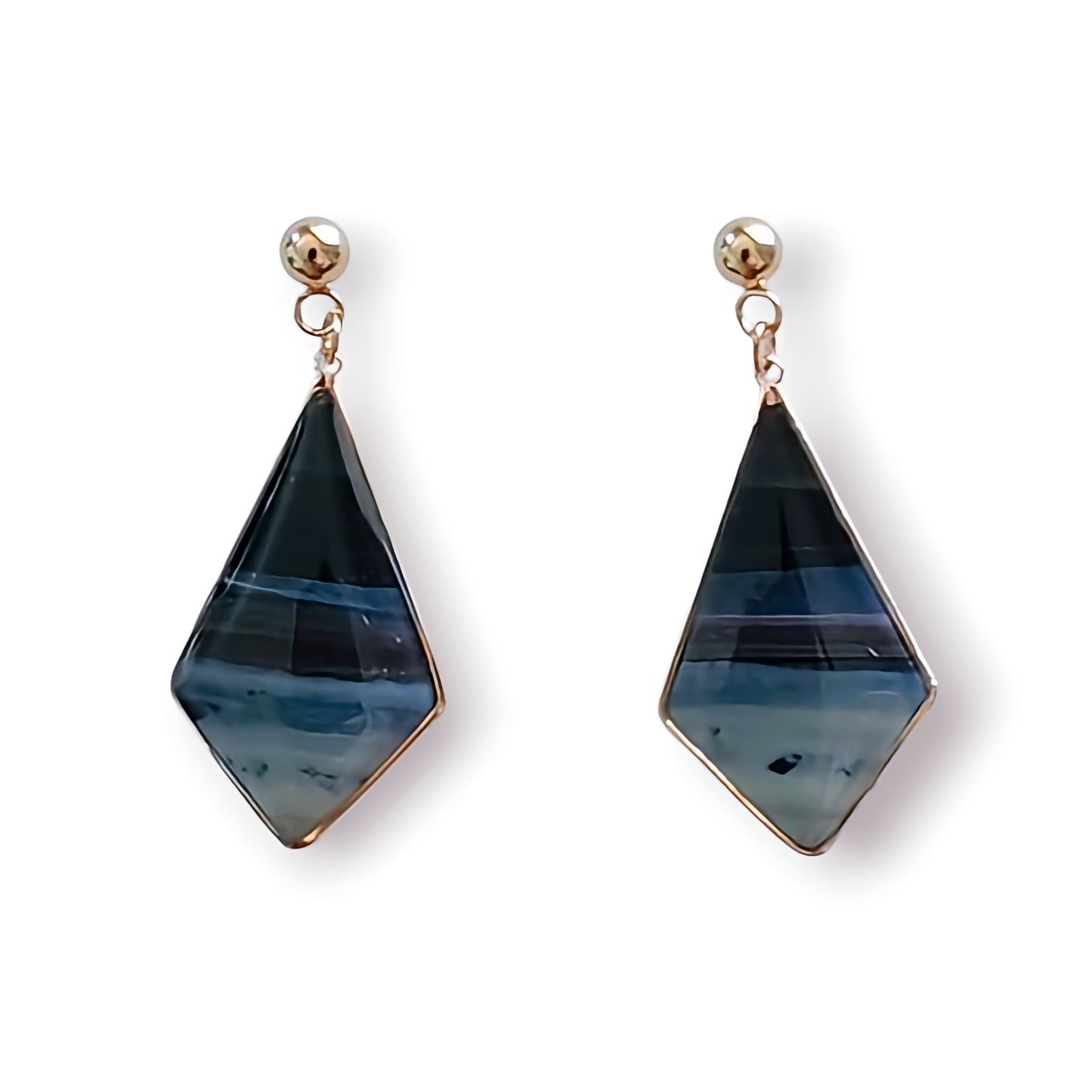 Boucles d’oreilles Losange Bleu Nuit