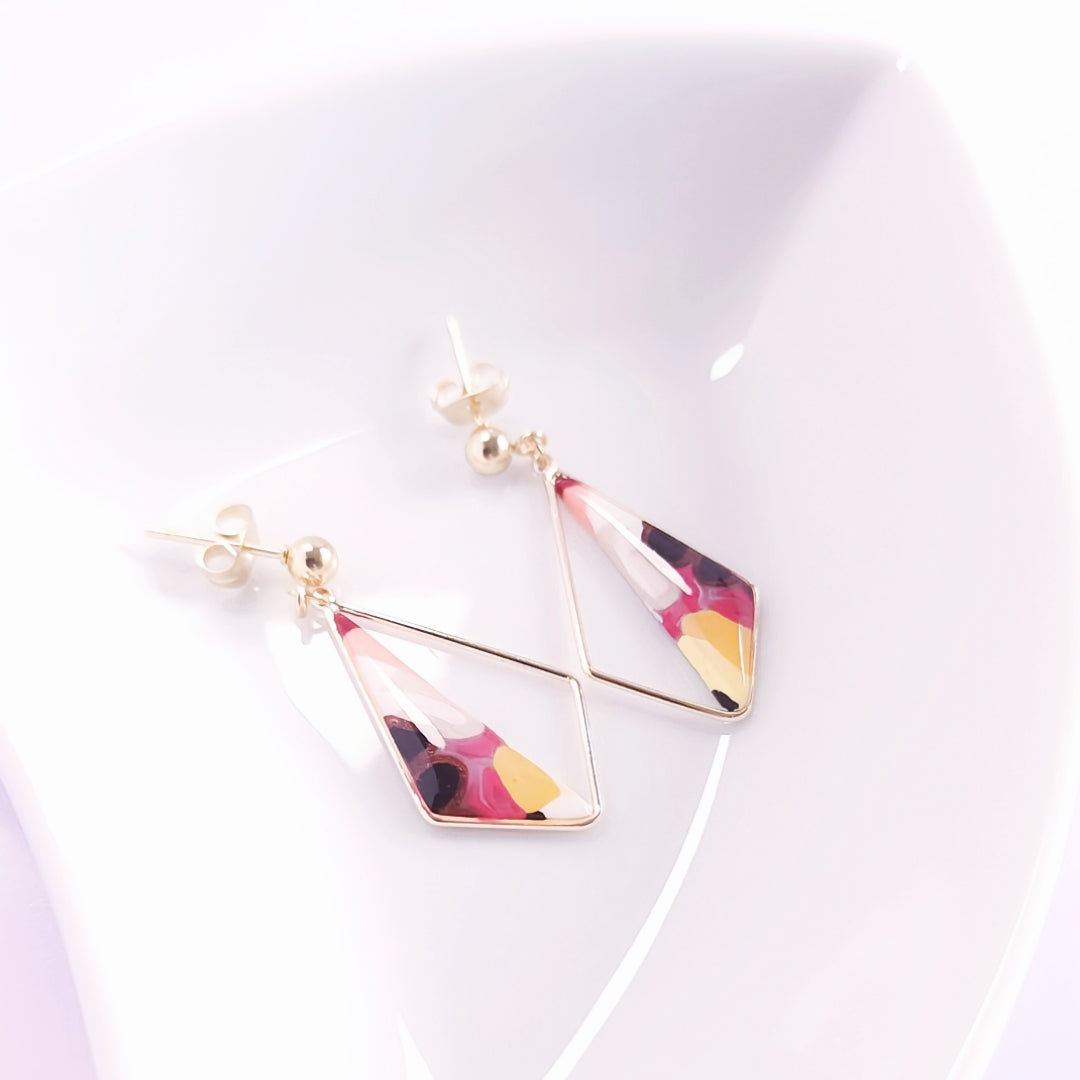 Losange Abstrait Floral Rose