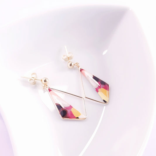 Losange Abstrait Floral Rose