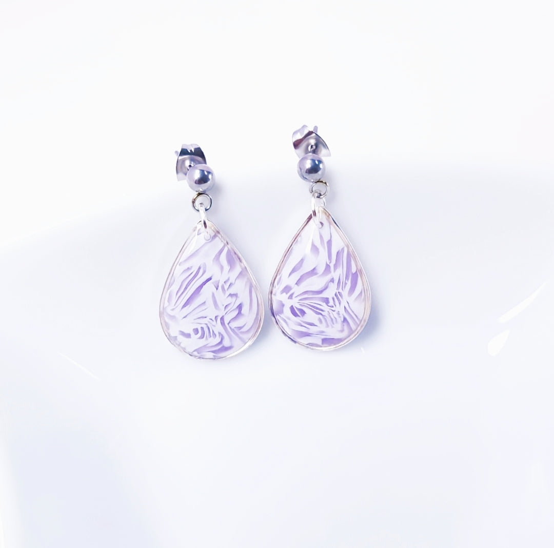 Boucles d’oreilles Goutte Lilas