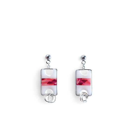 Rectangles graphiques Rose & blanc