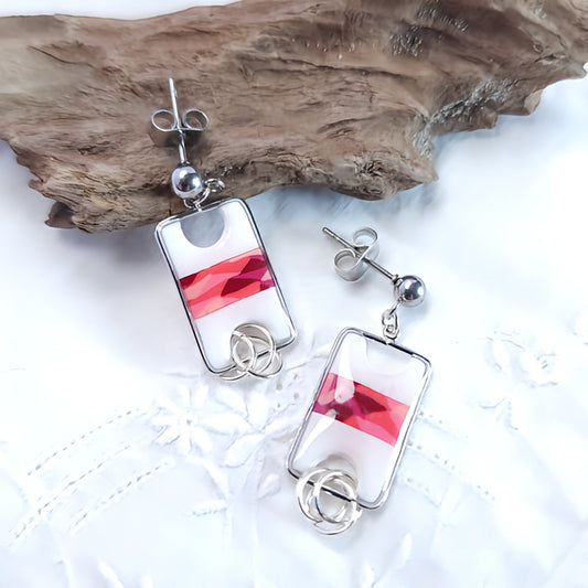 Rectangles graphiques Rose & blanc