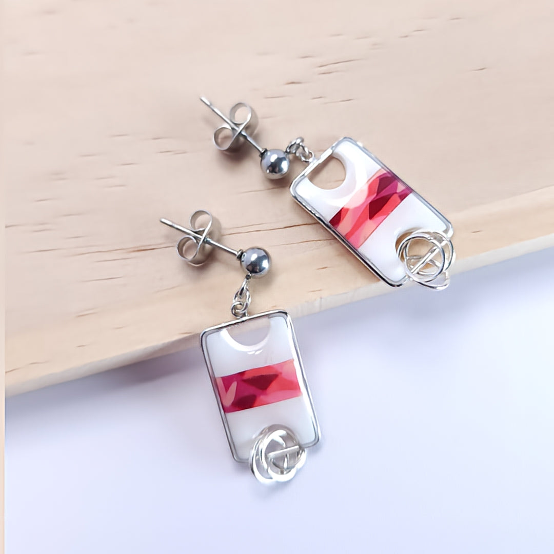 Rectangles graphiques Rose & blanc
