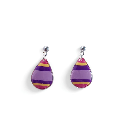 Goutte Rayée Violet, jaune & Rose