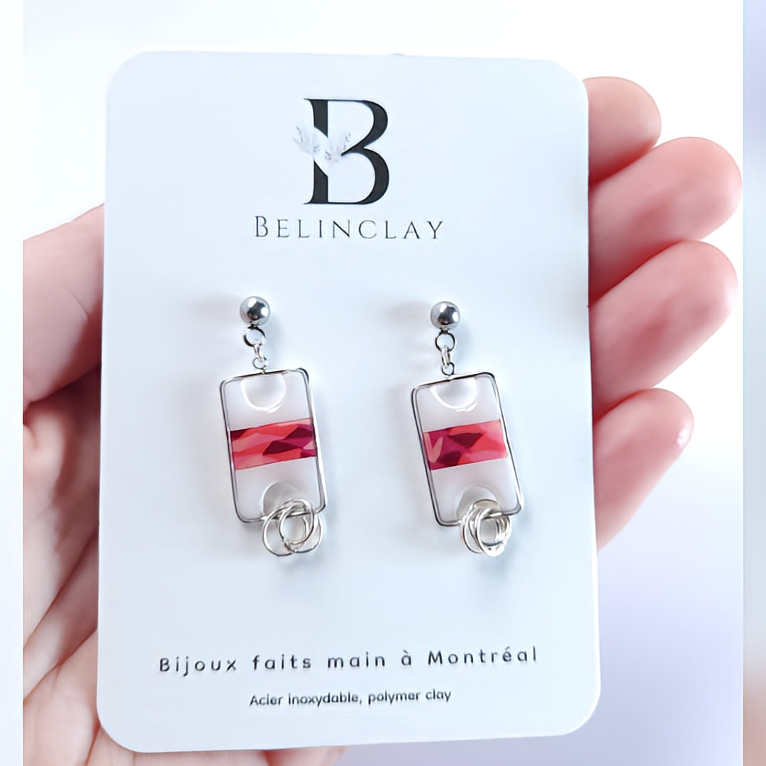 Rectangles graphiques Rose & blanc