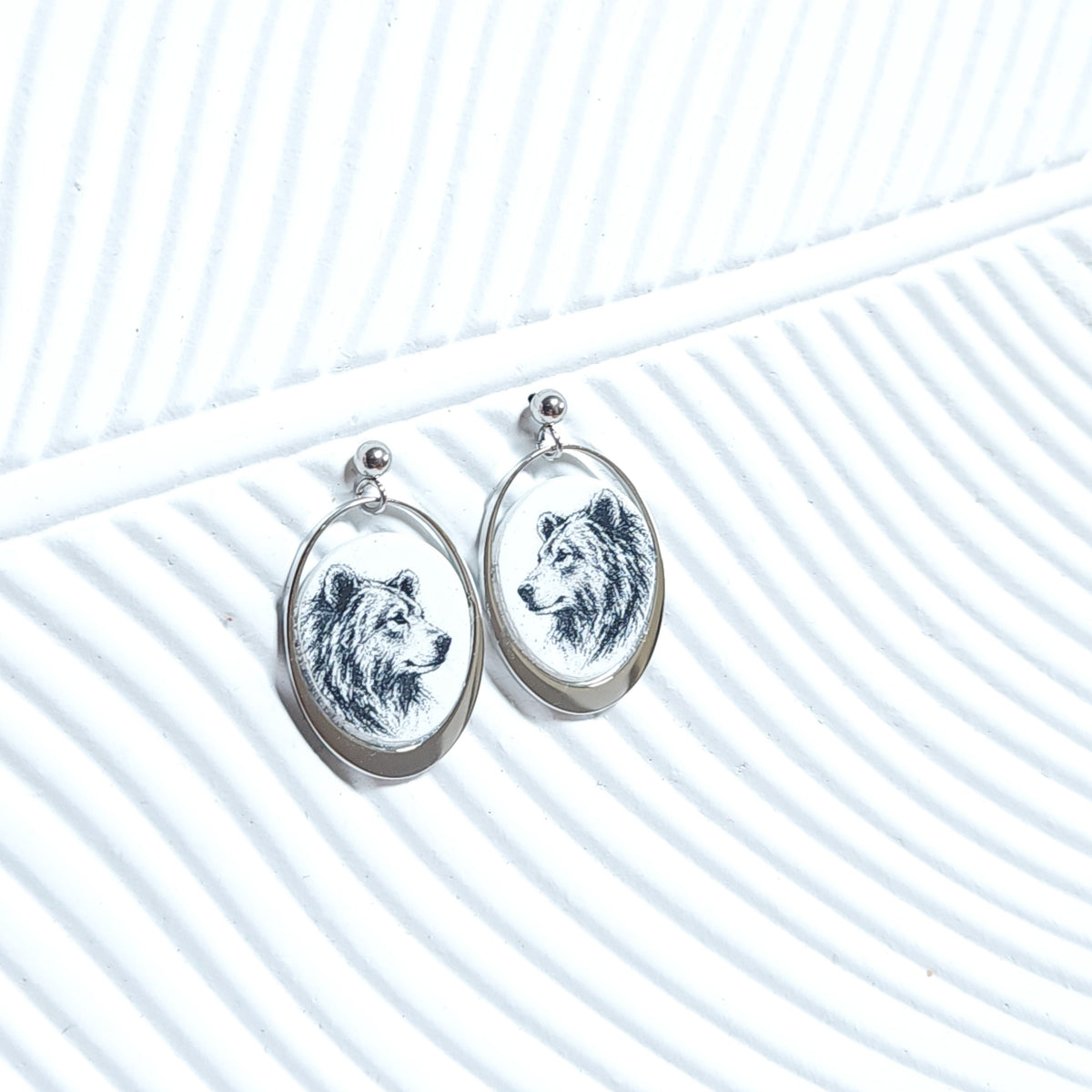 Boucles CANADA – Ovalune Ours Noir et Blanc