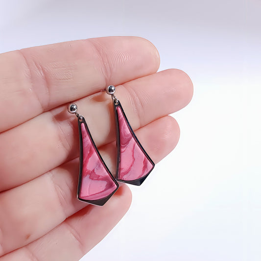 COLORFUL Earrings – Élantria Abstract Raspberry