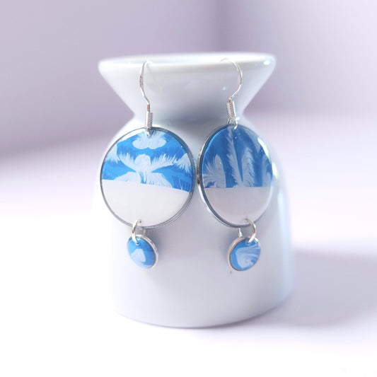 Boucles DAILY – Plume Azur Argent