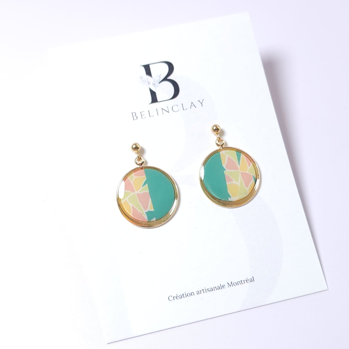 Boucles KAMPSOS – Mosaïque Turquoise Or