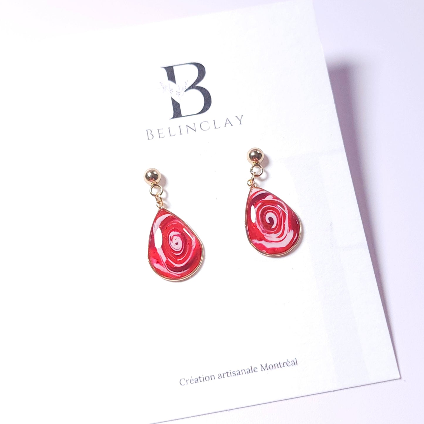 Boucles KAMPSOS – Volute Rouge Or