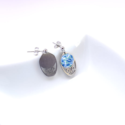 Boucles SIGNATURE_Élégante Mosaïque Azur