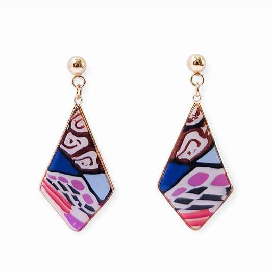 Boucles d’oreilles Losange Mosaic Pop