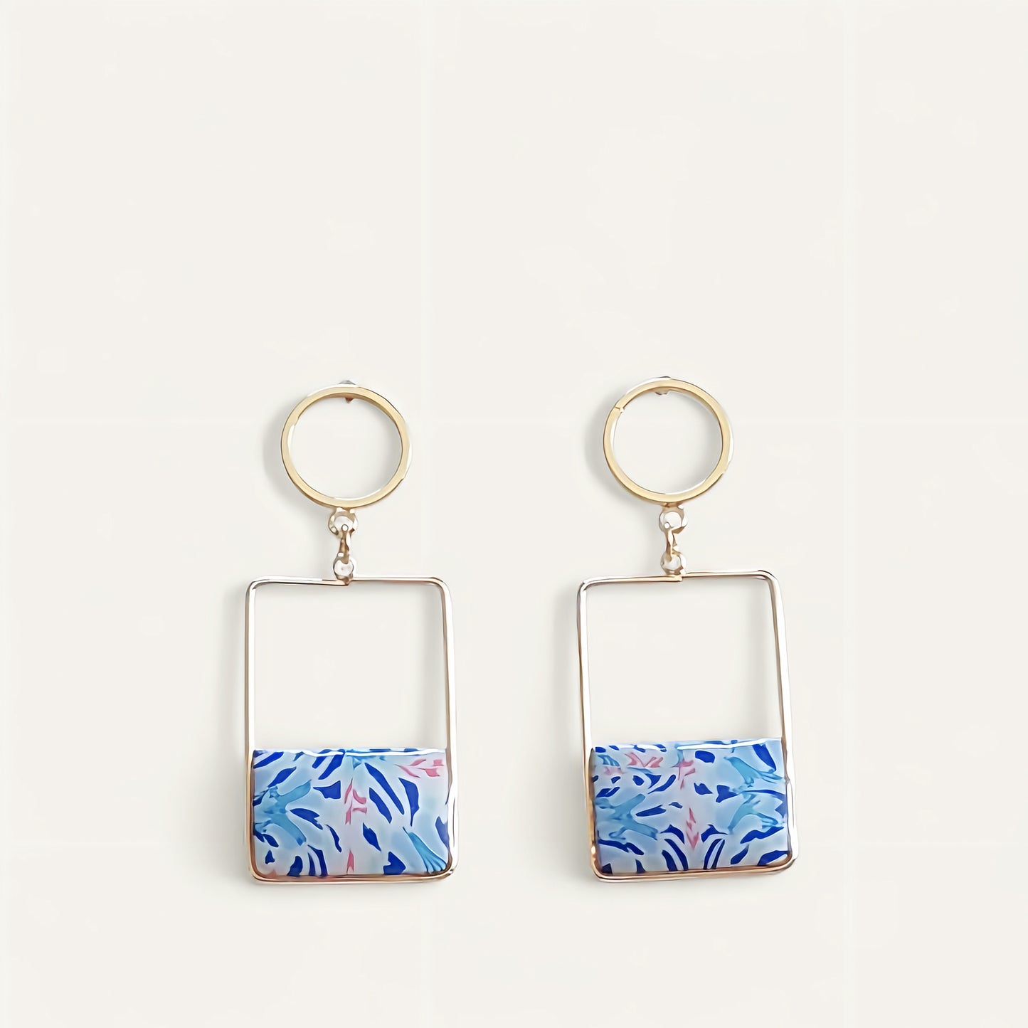 Carrés multibleu – Bleu foncé, bleu lagon & rose
