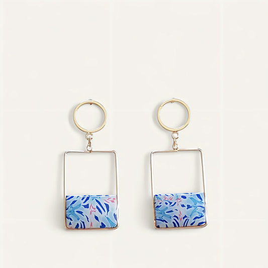 Carrés multibleu – Bleu foncé, bleu lagon & rose