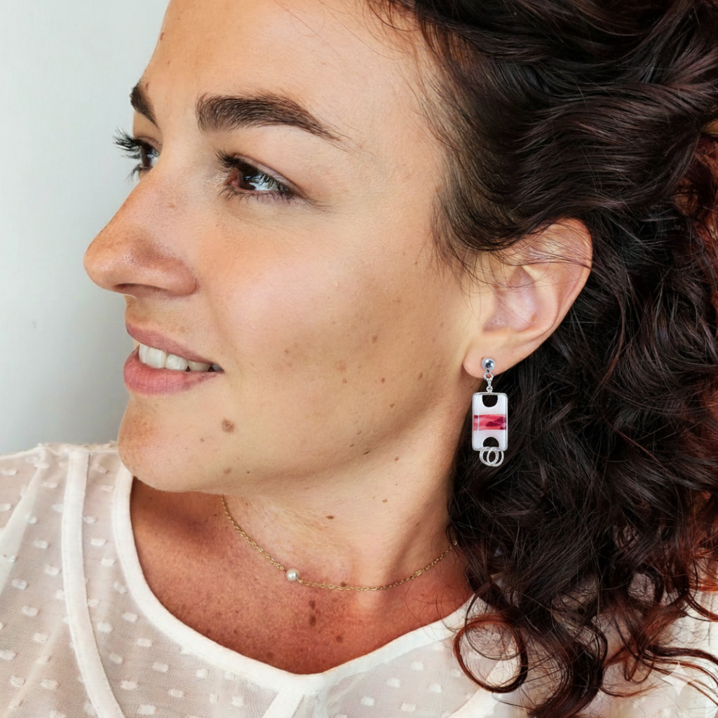 Rectangles graphiques Rose & blanc