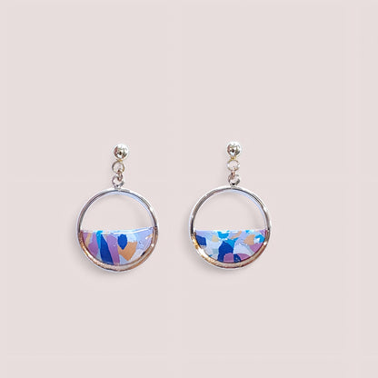 Créoles pastel – Bleu, lilas & jaune