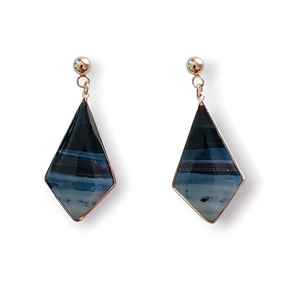 Boucles d’oreilles Losange Bleu Nuit
