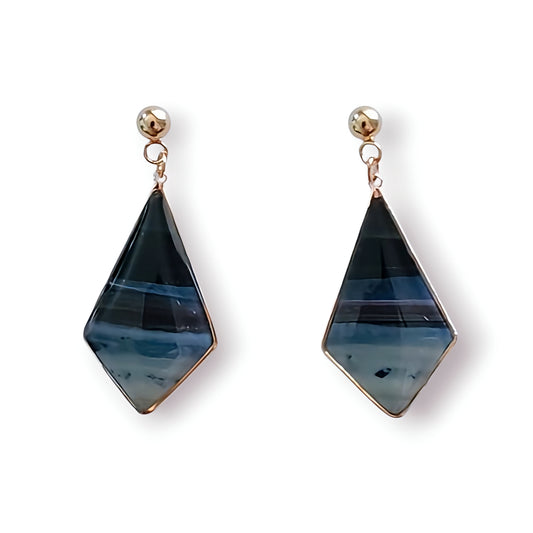 Boucles d’oreilles Losange Bleu Nuit