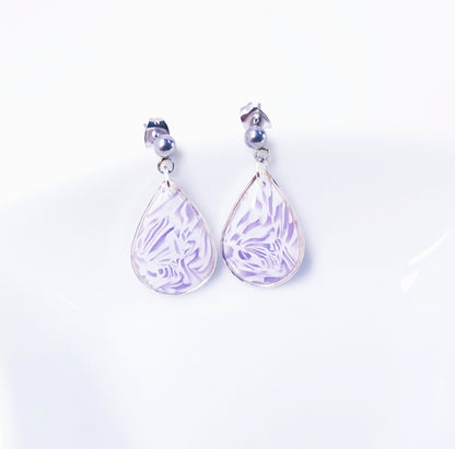 Boucles d’oreilles Goutte Lilas