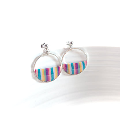 Créoles rayées Éclat multicolore