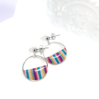 Créoles rayées Éclat multicolore