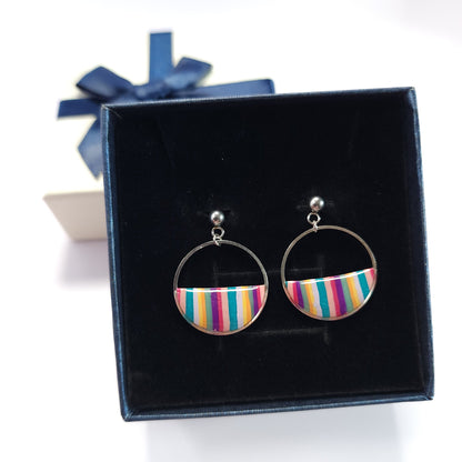 Créoles rayées Éclat multicolore