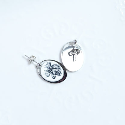 CANADA Earrings – Ovalune Black & White Moose
