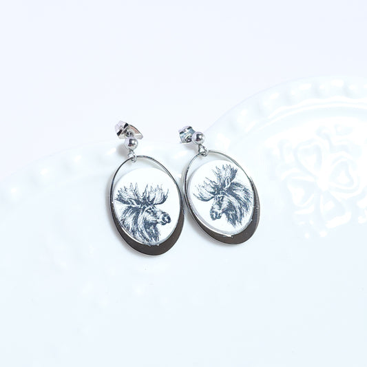 Boucles CANADA – Ovalune Orignal Noir et Blanc