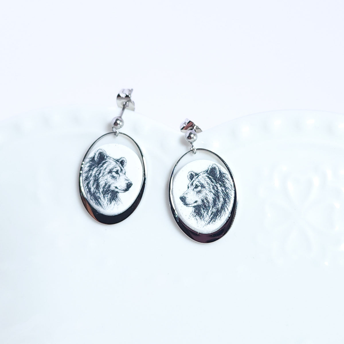 Boucles CANADA – Ovalune Ours Noir et Blanc