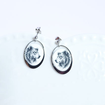 Boucles CANADA – Ovalune Ours Noir et Blanc