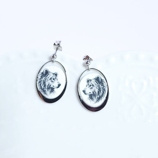 Boucles CANADA – Ovalune Ours Noir et Blanc