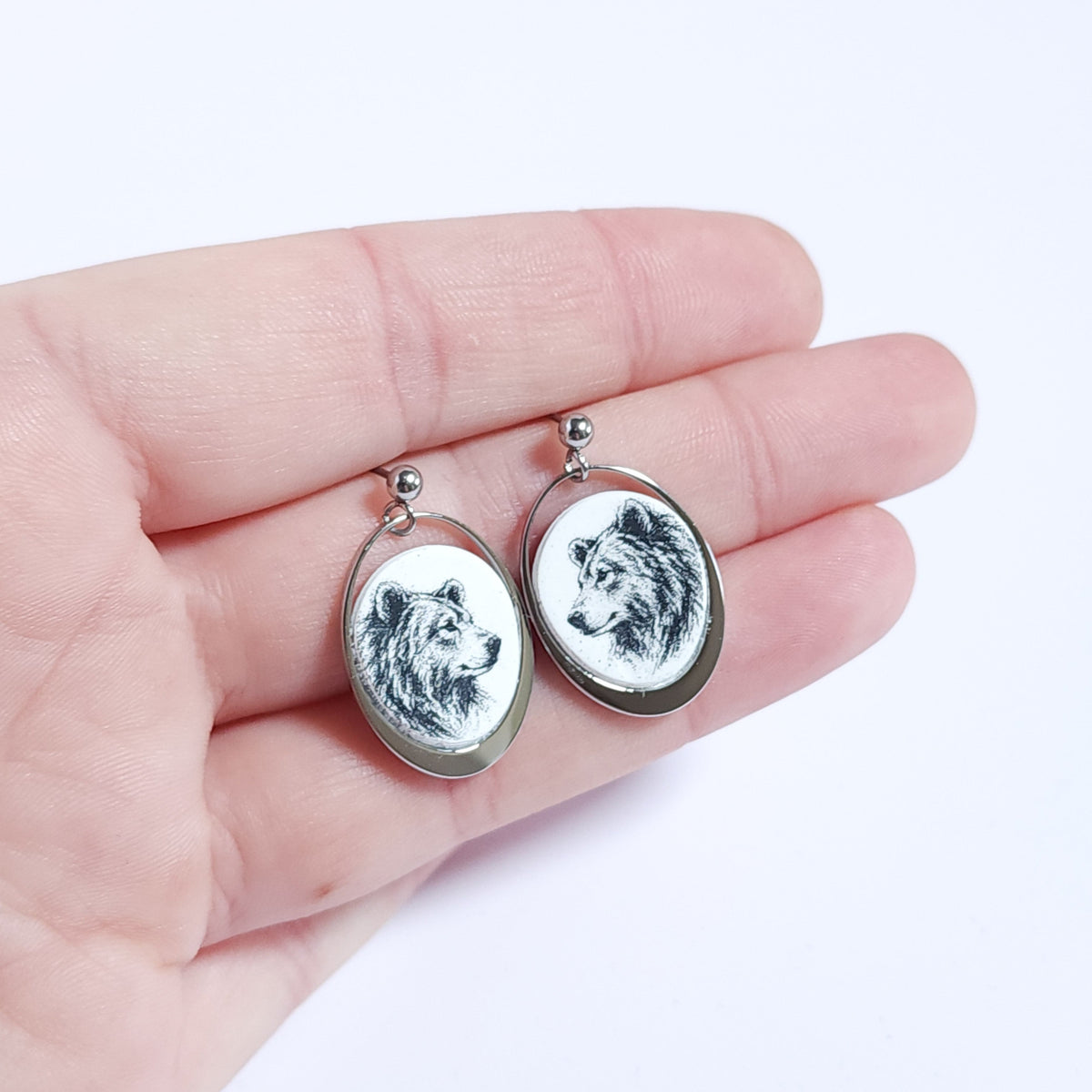 Boucles CANADA – Ovalune Ours Noir et Blanc
