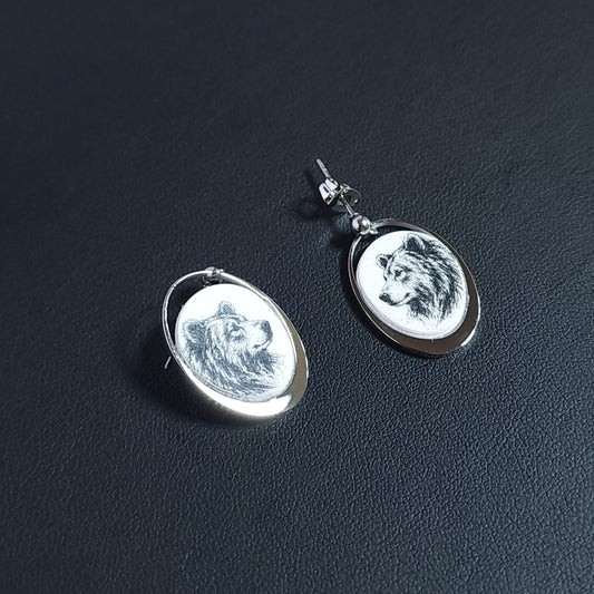 Boucles CANADA – Ovalune Ours Noir et Blanc