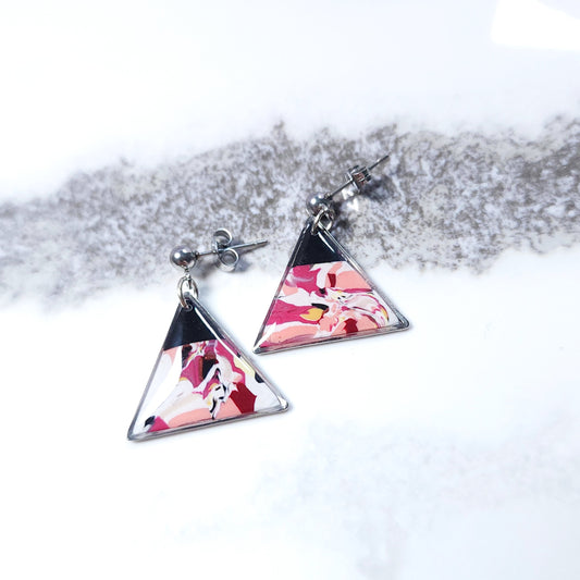 Boucles DAILY - Triangle Abstrait Fuchsia