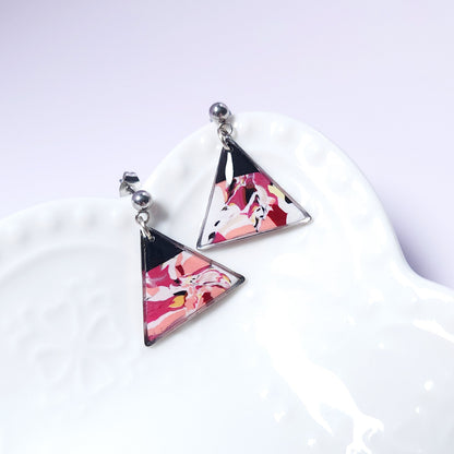 Boucles DAILY - Triangle Abstrait Fuchsia