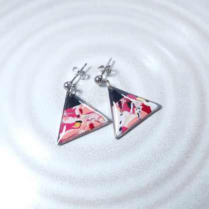 Boucles DAILY - Triangle Abstrait Fuchsia