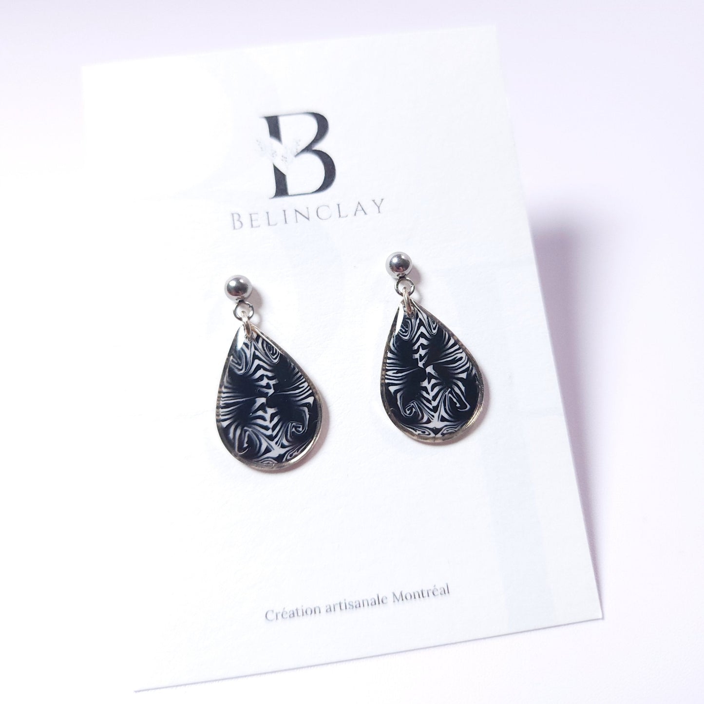 Boucles DAILY - Zébrures Nocturnes Argent
