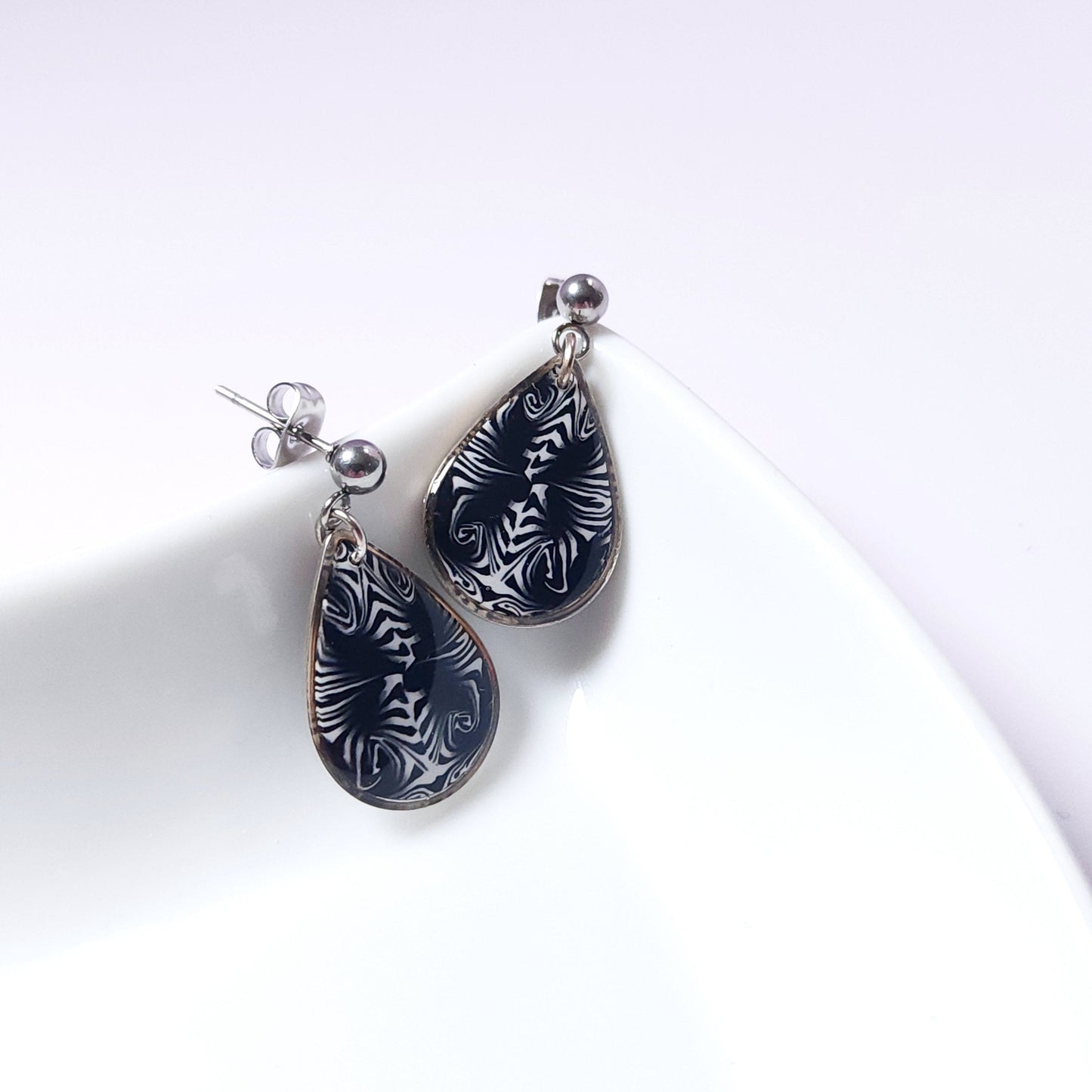 Boucles DAILY - Zébrures Nocturnes Argent
