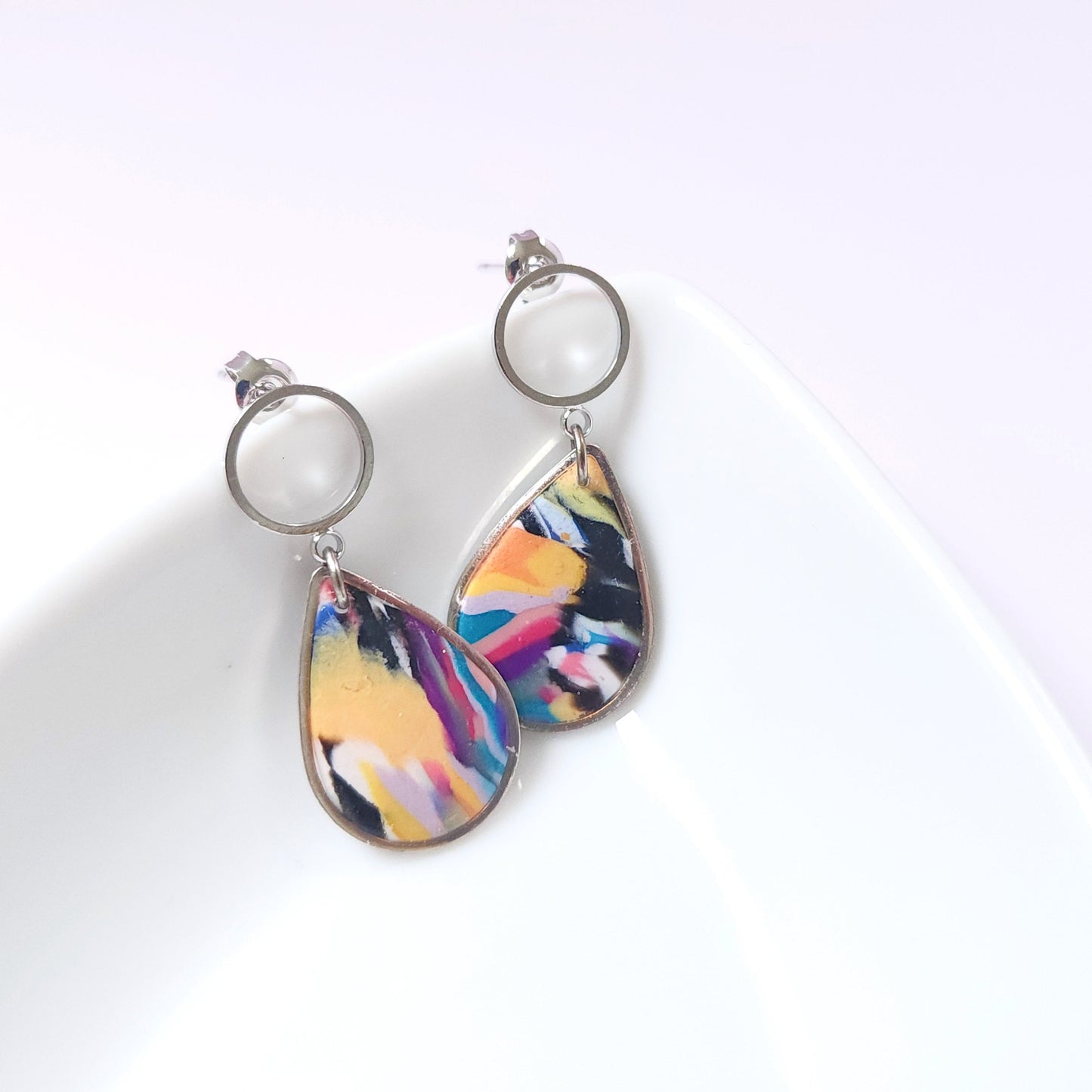 Boucles DAILY – Éclats Abstraits Argent