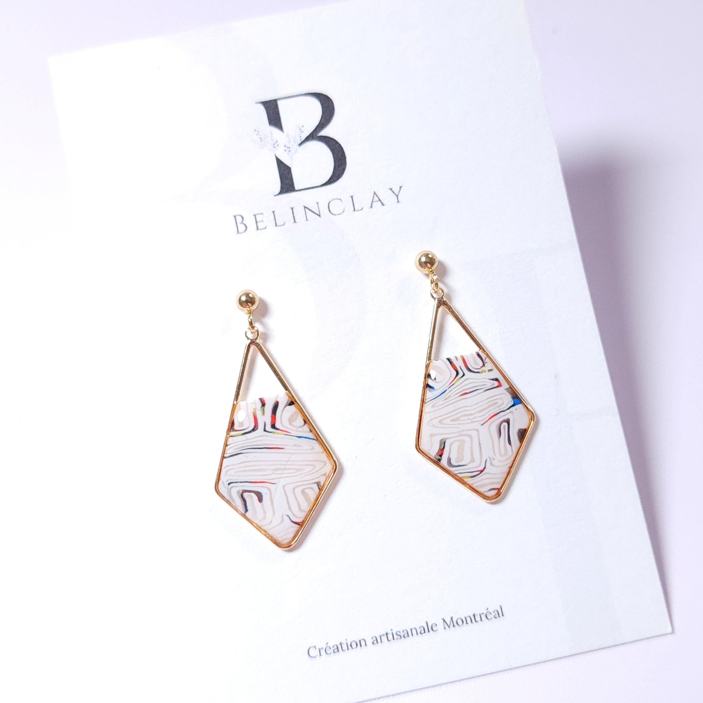 Boucles KAMPSOS – Esprit Mondrian Moderne Or