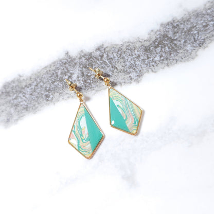 Boucles KAMPSOS – Marbré Menthe Or