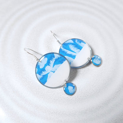 Boucles DAILY – Plume Azur Argent