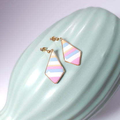 Boucles KAMPSOS – Rayures Pastel Or