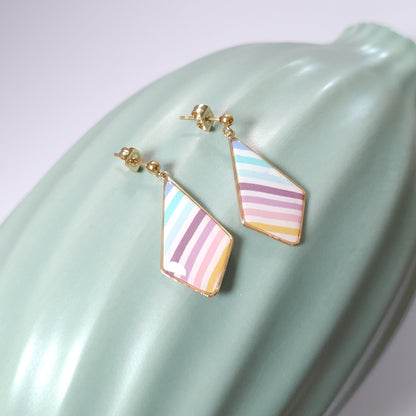 Boucles KAMPSOS – Rayures Pastel Or