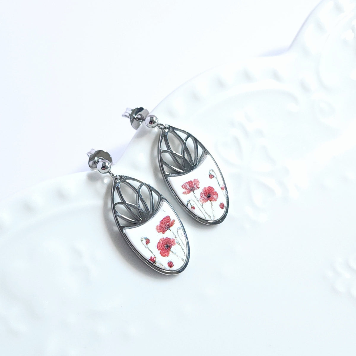 Boucles FLEURIES_Oria Coquelicot