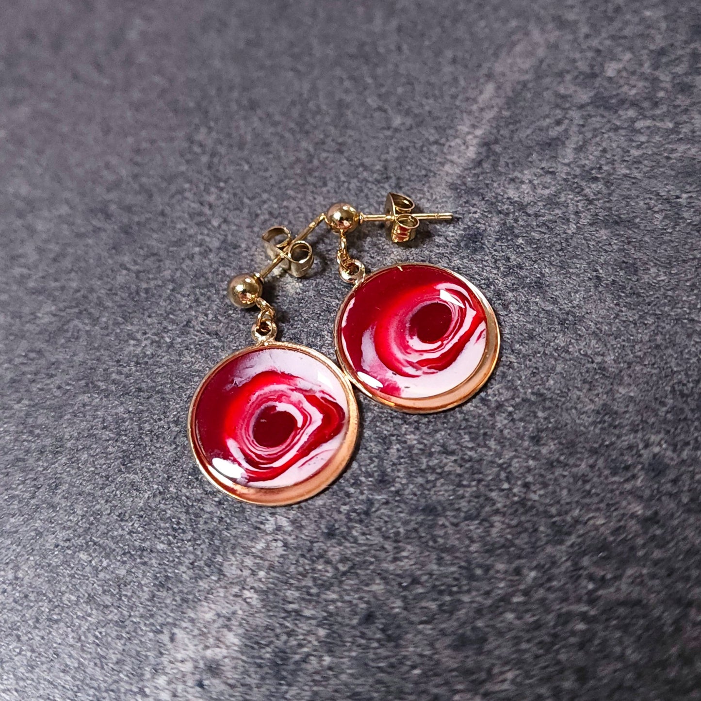 Boucles KAMPSOS- Rouge Passion Or