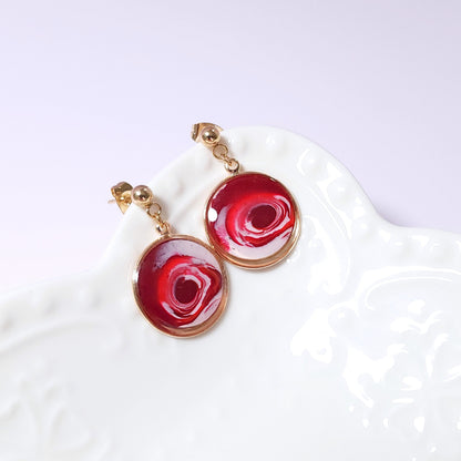 Boucles KAMPSOS- Rouge Passion Or