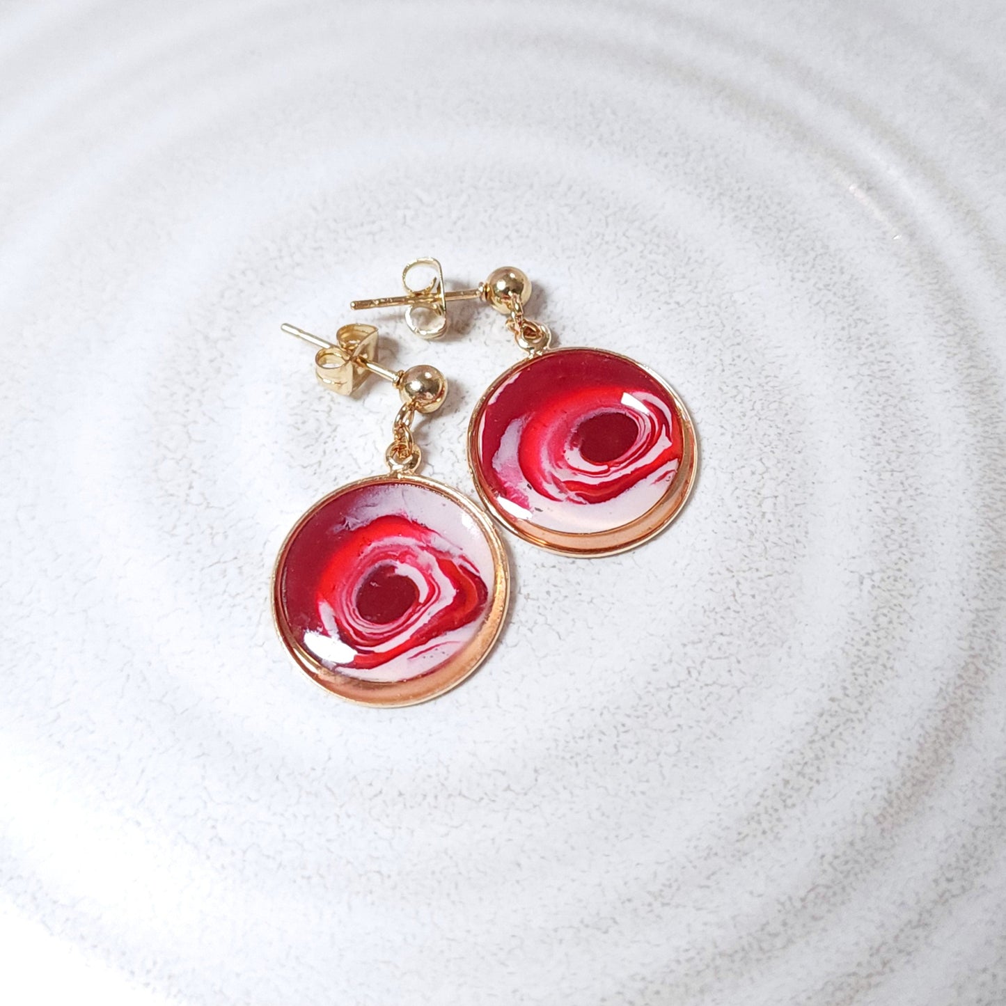 Boucles KAMPSOS- Rouge Passion Or